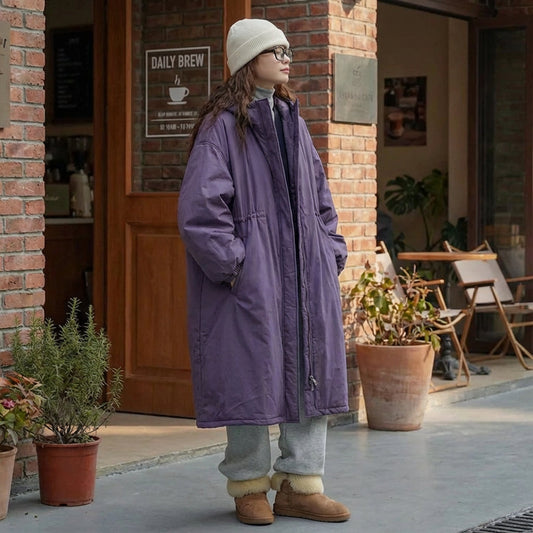 Manteau long pour femme Ember | Design à capuche, fermeture éclair devant