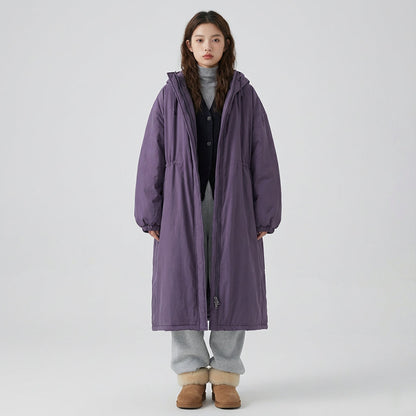 Manteau long pour femme Ember | Design à capuche, fermeture éclair devant