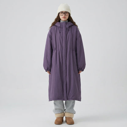 Manteau long pour femme Ember | Design à capuche, fermeture éclair devant