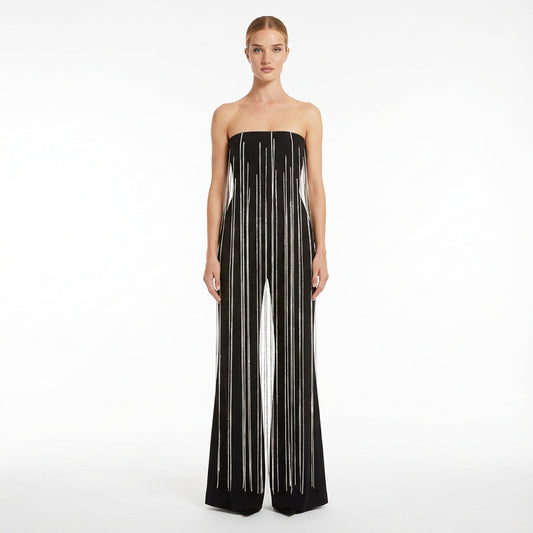 Mono sin tirantes de Estelle para mujer | Poliéster, Detalle de cadena de cristal