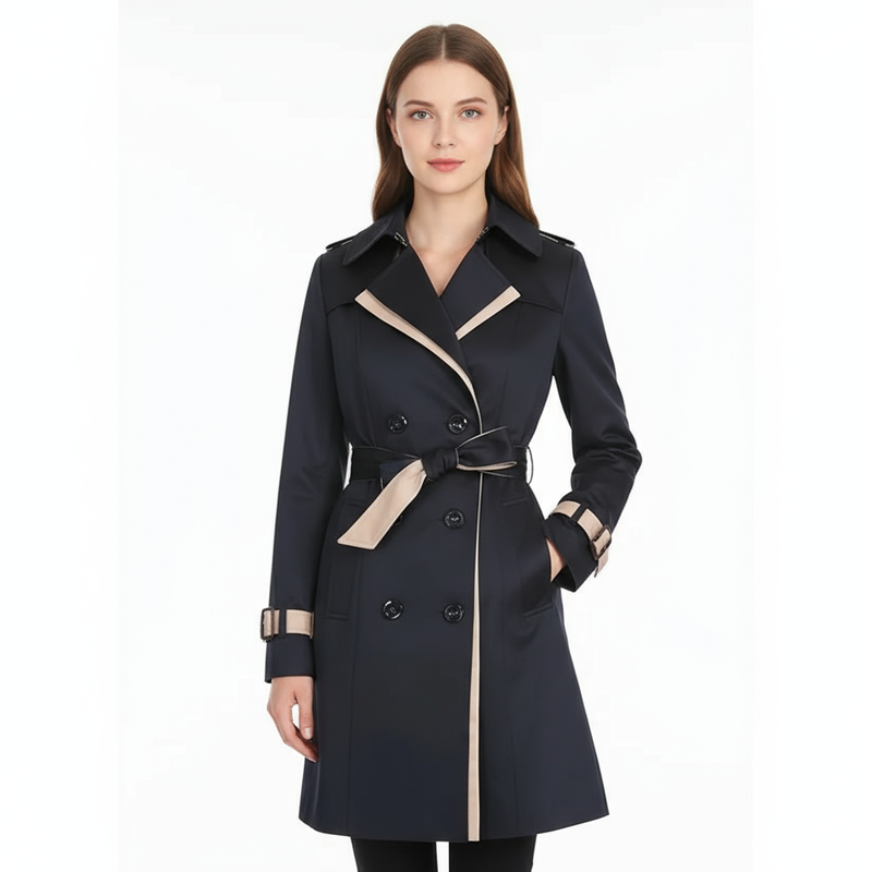 Trench-Coat Femme Elora | Coupe Croisée, Mélange Coton