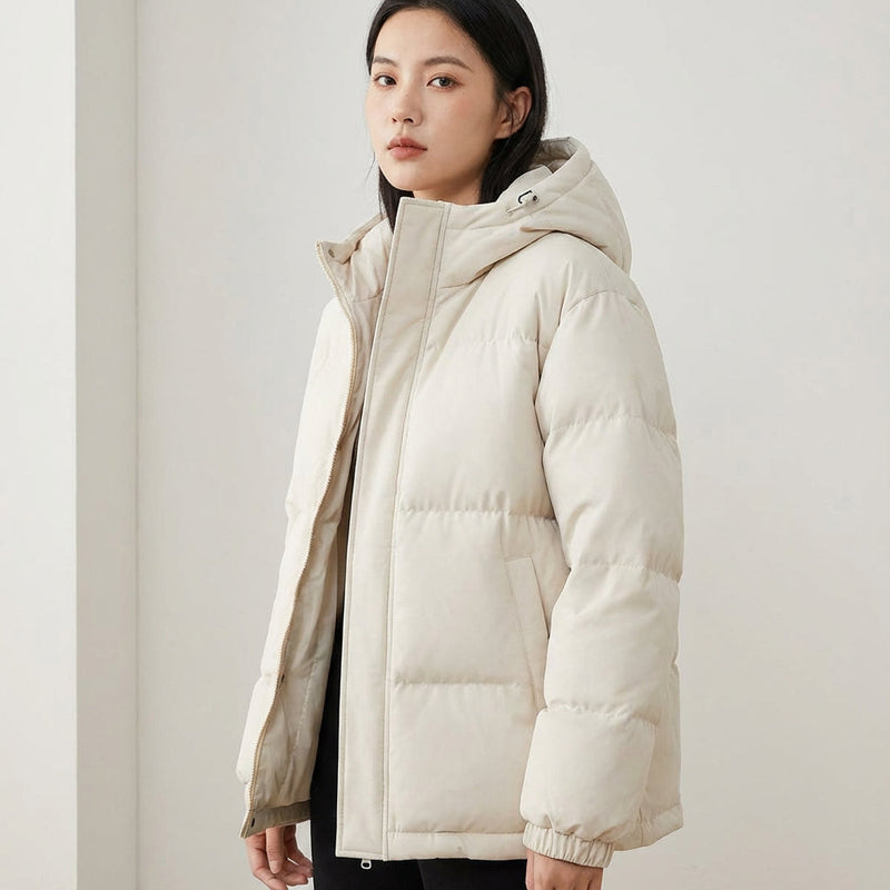 Cleo Women's Black Puffer Jacket | Insulated with Hood, Stylish Winter Jacket