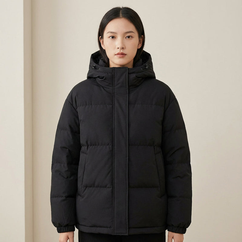 Cleo Women's Black Puffer Jacket | Insulated with Hood, Stylish Winter Jacket