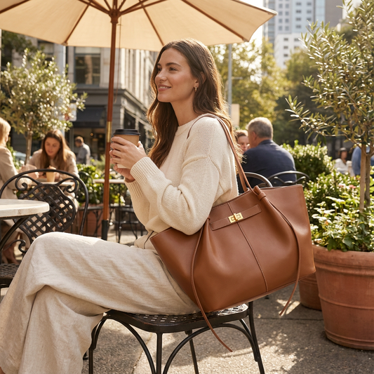 Sac fourre-tout Marielle pour femme | Silhouette large, détail à fermoir tournant