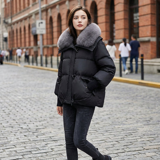 Doudoune pour femmes Remy | Design matelassé rembourré, col en fausse fourrure