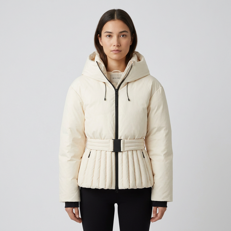 Abrigo de Invierno para Mujer Bella | Mezcla de Algodón, Chic con Capucha