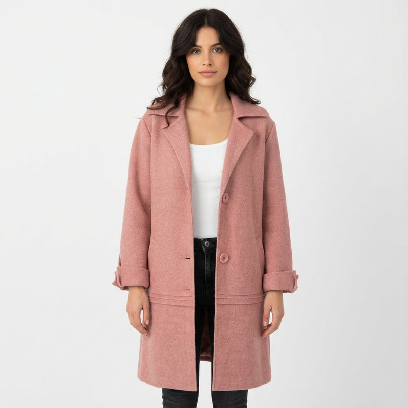 Sigrid Women's Wool Coat | Classic Lapel, Timeless Design