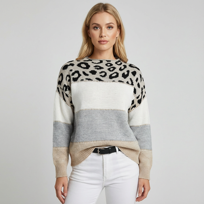 Liora Women’s Knit Sweater | Patterned Design, Relaxed Fit