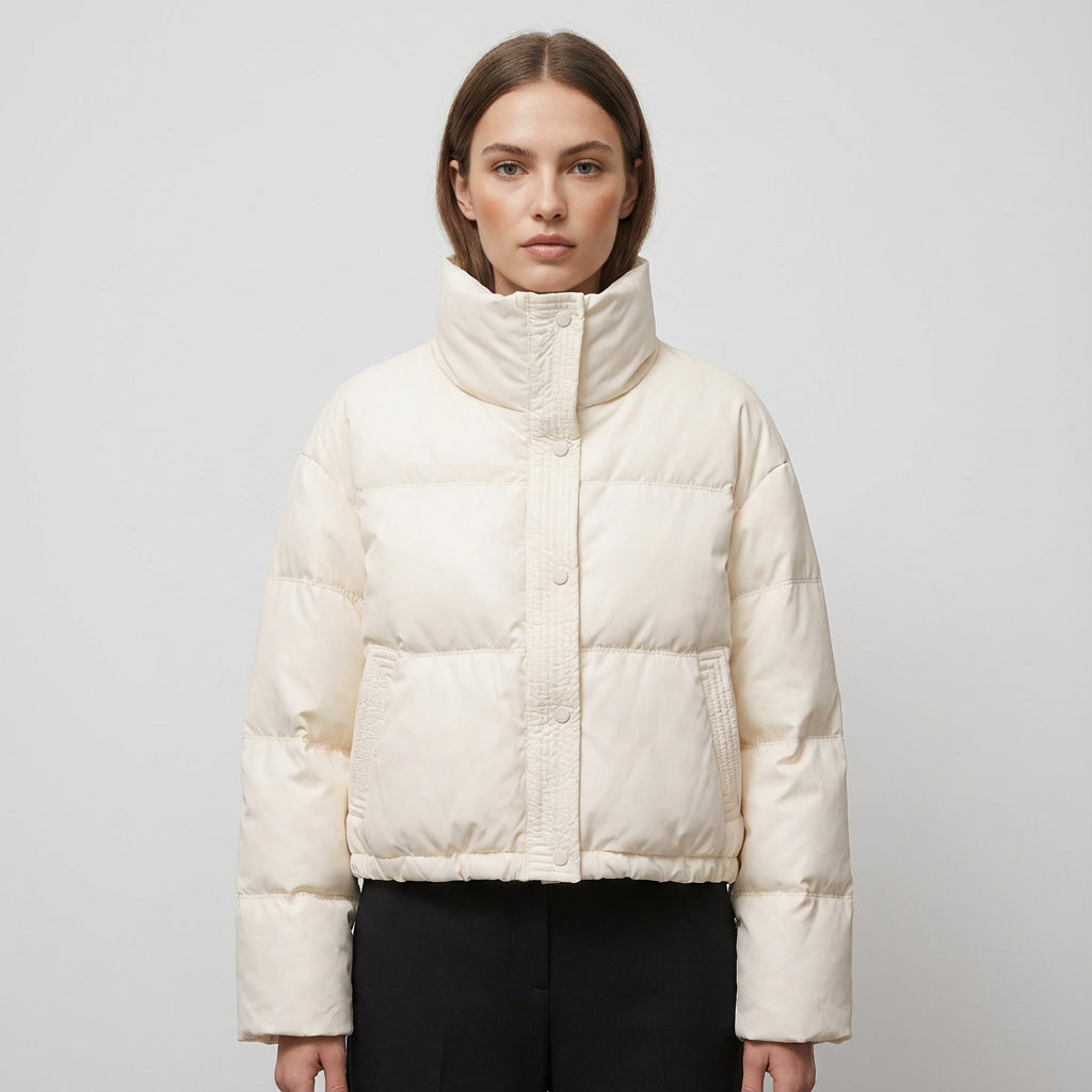 Doudoune courte pour femmes Ariana | Col montant, design matelassé