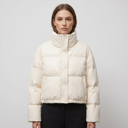 Doudoune courte pour femmes Ariana | Col montant, design matelassé