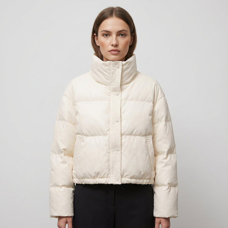 Doudoune courte pour femmes Ariana | Col montant, design matelassé