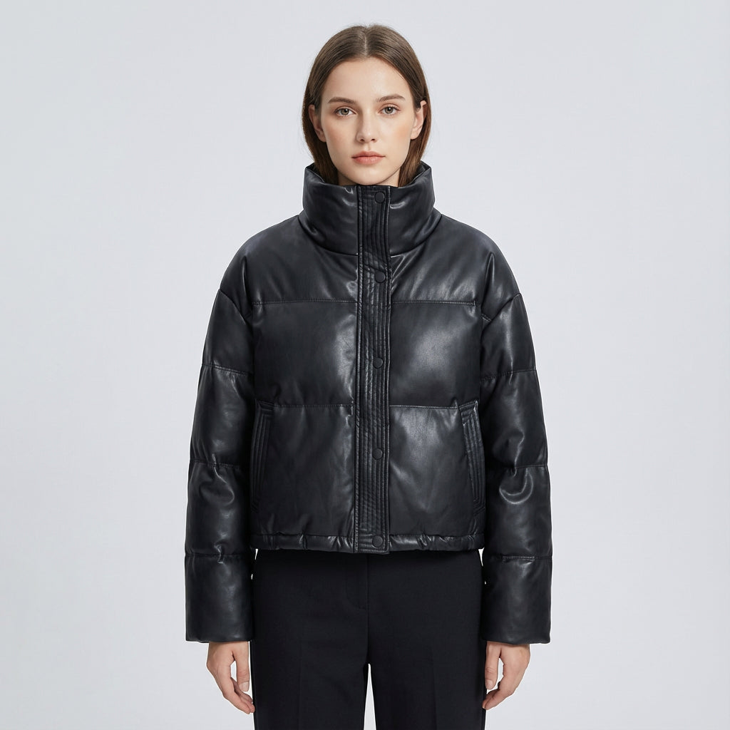 Doudoune courte pour femmes Ariana | Col montant, design matelassé