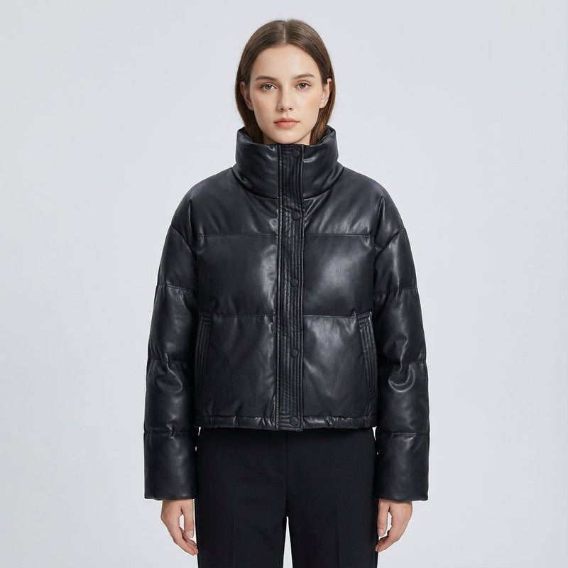 Doudoune courte pour femmes Ariana | Col montant, design matelassé