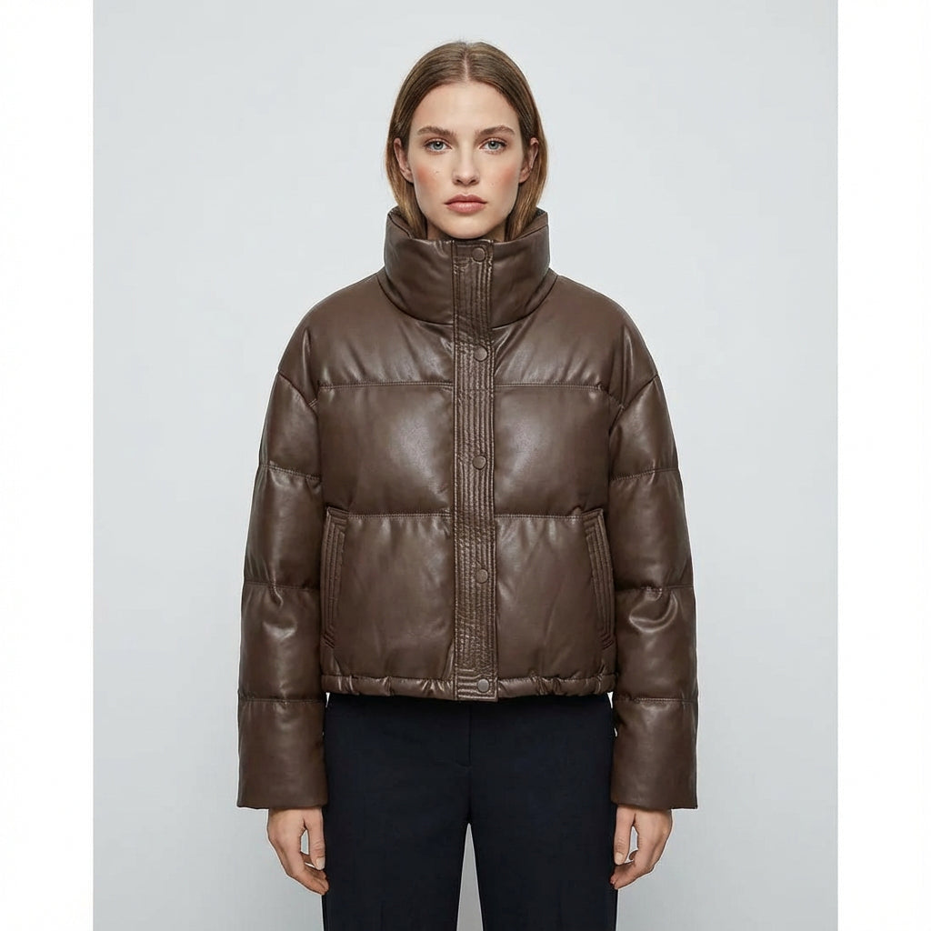 Doudoune courte pour femmes Ariana | Col montant, design matelassé