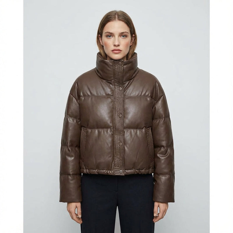 Doudoune courte pour femmes Ariana | Col montant, design matelassé