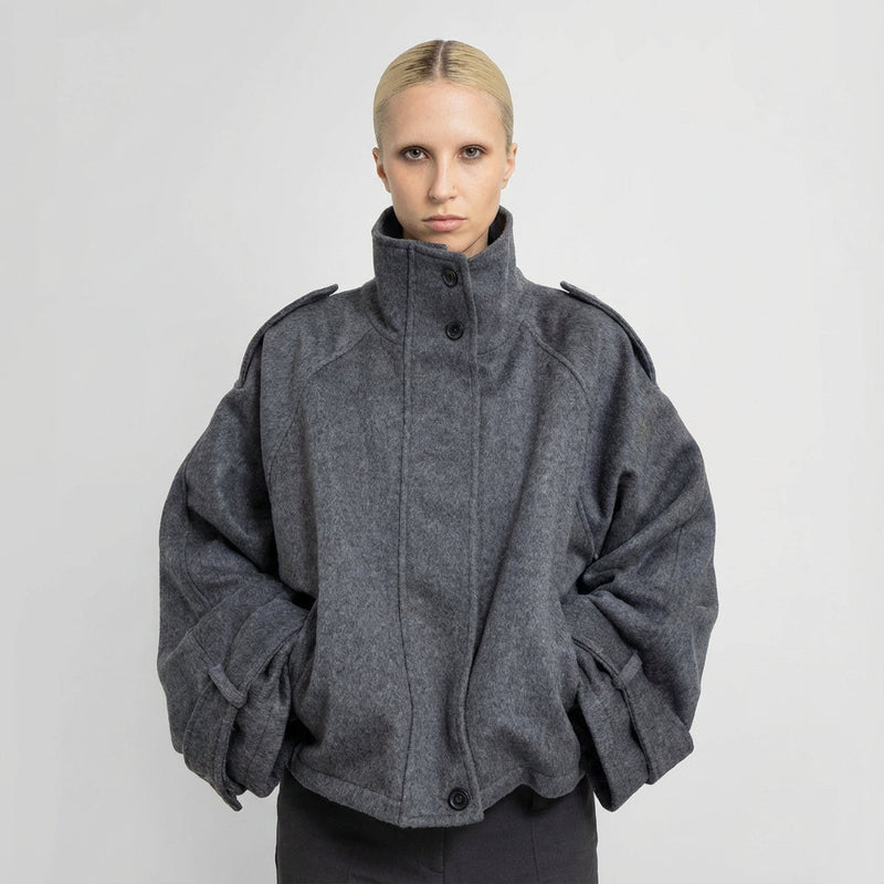 Manteau court pour femmes Aria | Col montant, silhouette décontractée