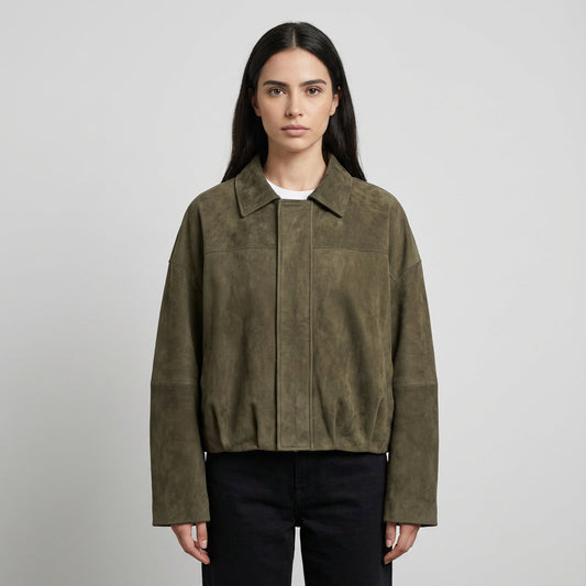 Veste bomber courte pour femmes Elise | Fermeture éclair devant, silhouette décontractée