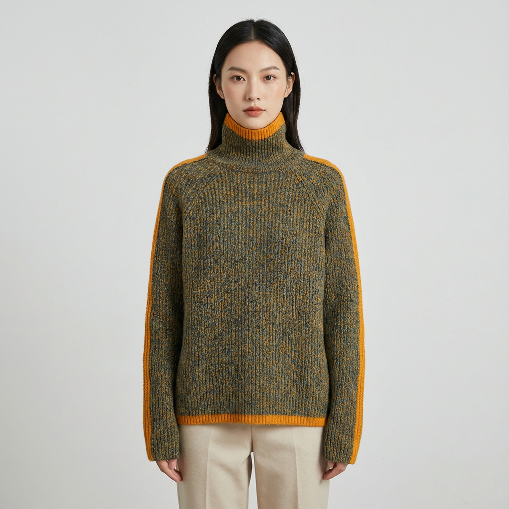 Pull Col Roulé Femme Virella | Tricot Côtelé, Bordure Contrastée