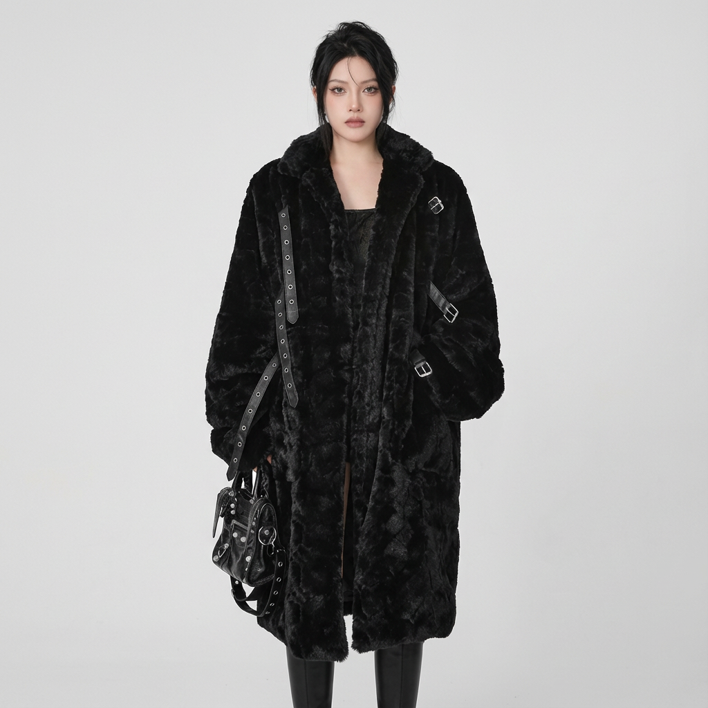 Slate Luna Women's Faux Fur Coat | Thick and Warm, Casual Winter Outerwear