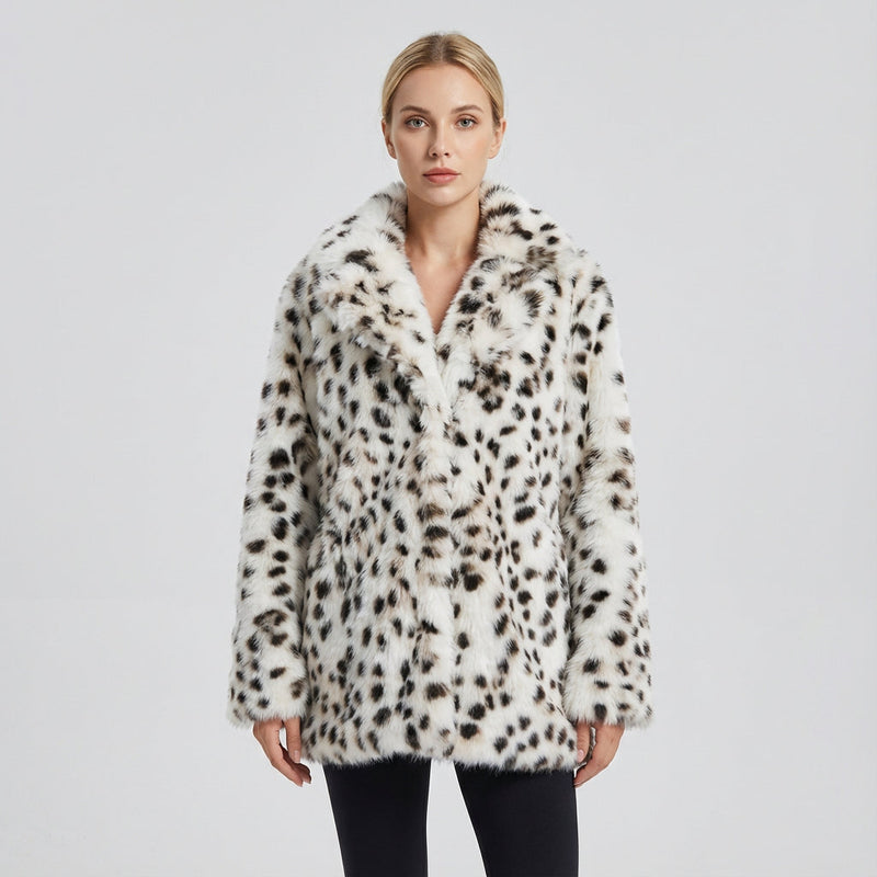 Abrigo de piel sintética para mujer Nina | Estampado de leopardo lujoso, esencial invernal