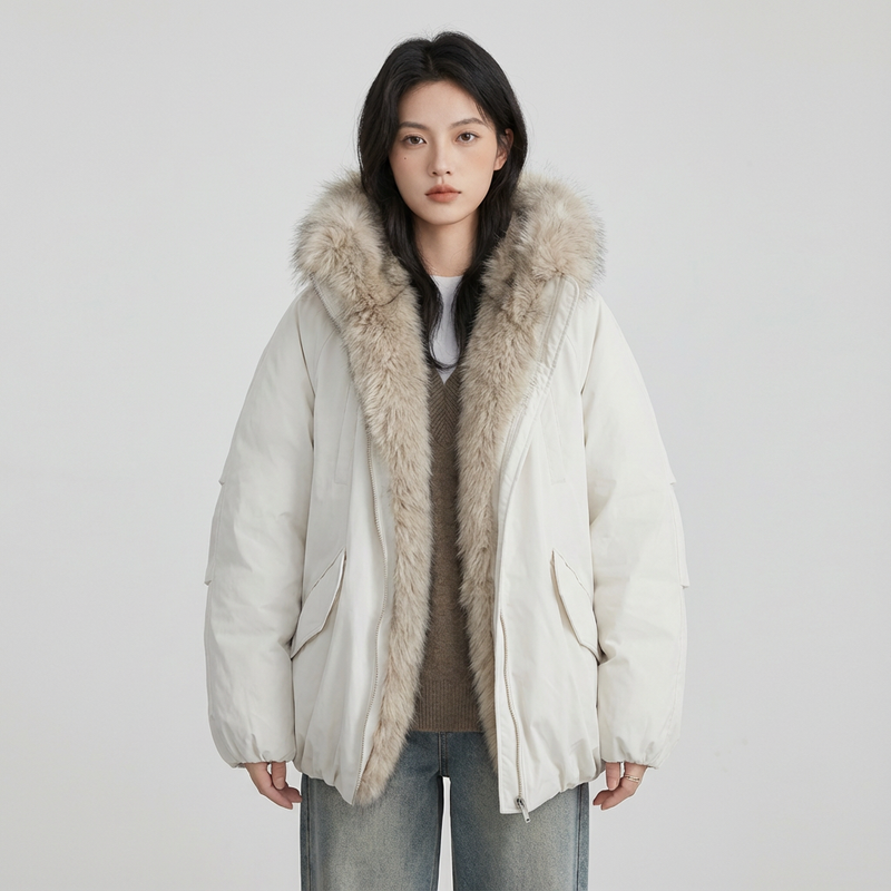 Doudoune pour femmes Cleo | Col en fausse fourrure, isolation décontractée en duvet