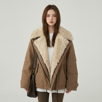 Veste motard matelassée pour femmes Cleo | Coton épais, style streetwear décontracté