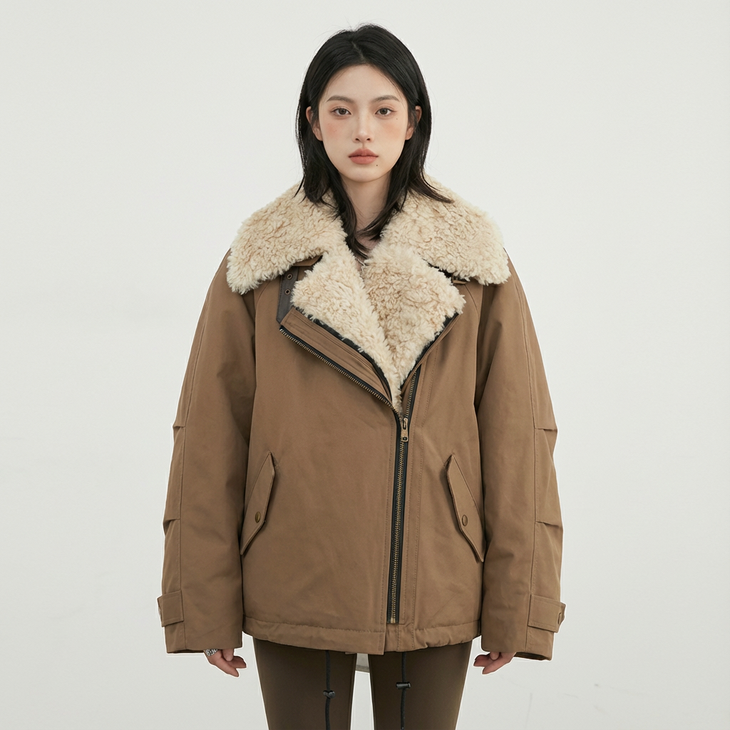 Veste motard matelassée pour femmes Cleo | Coton épais, style streetwear décontracté