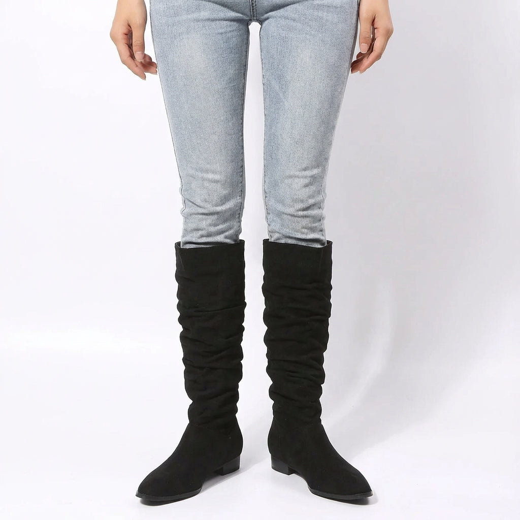 Bottes Hautes pour Femme Amber | Design Décontracté avec Talon Bloc, Chic Relax