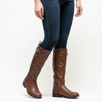 Bottes Hautes pour Femme Morgan | Lacets à l'Avant, Style Moderne Audacieux