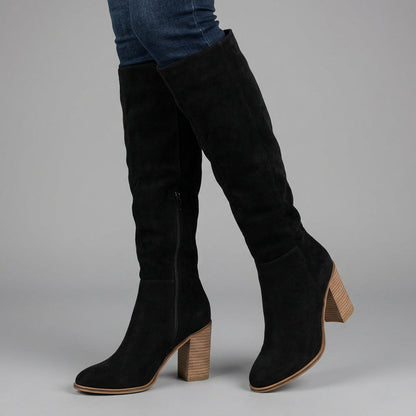 Bottes Hautes pour Femme Mila | Talon Bloc Chic, Sophistication Élancée