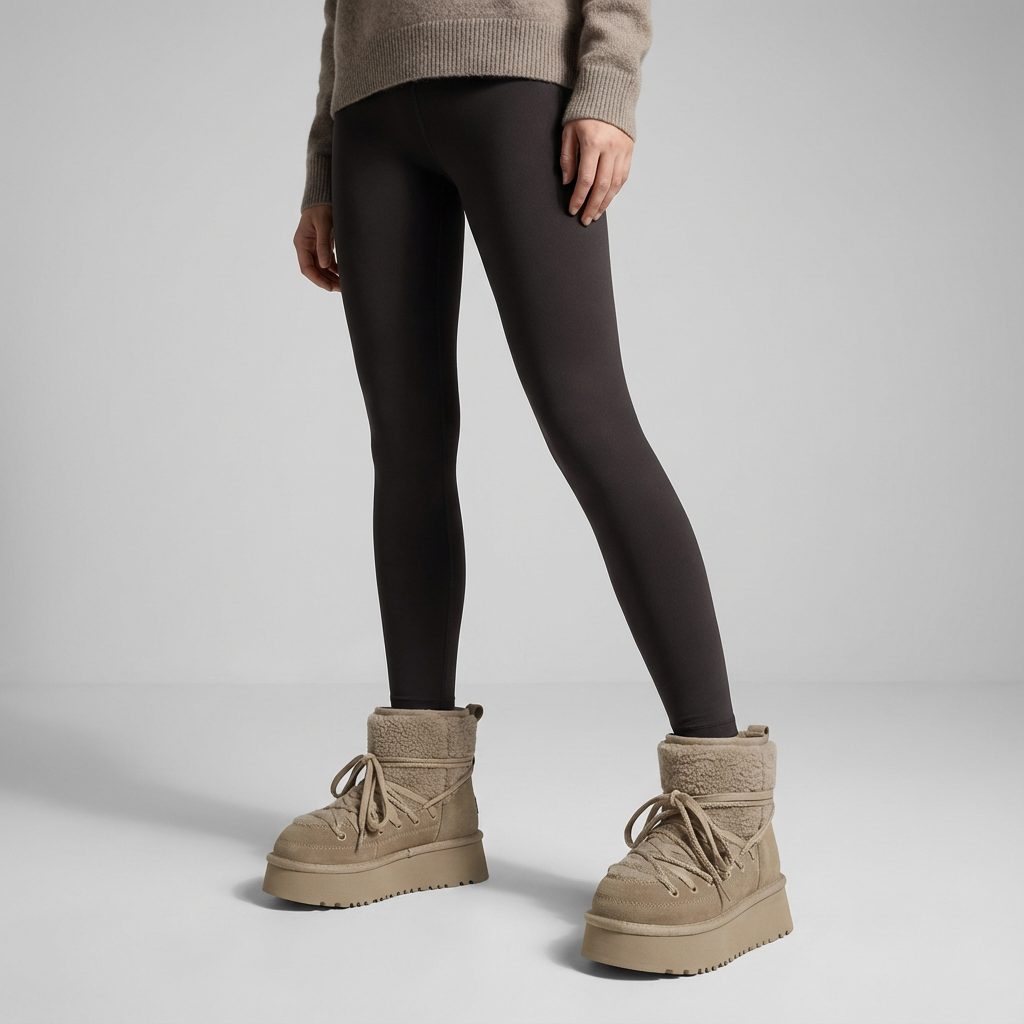 Bottes de neige noires pour femmes Bella | Cuir de vache, chaudes et élégantes