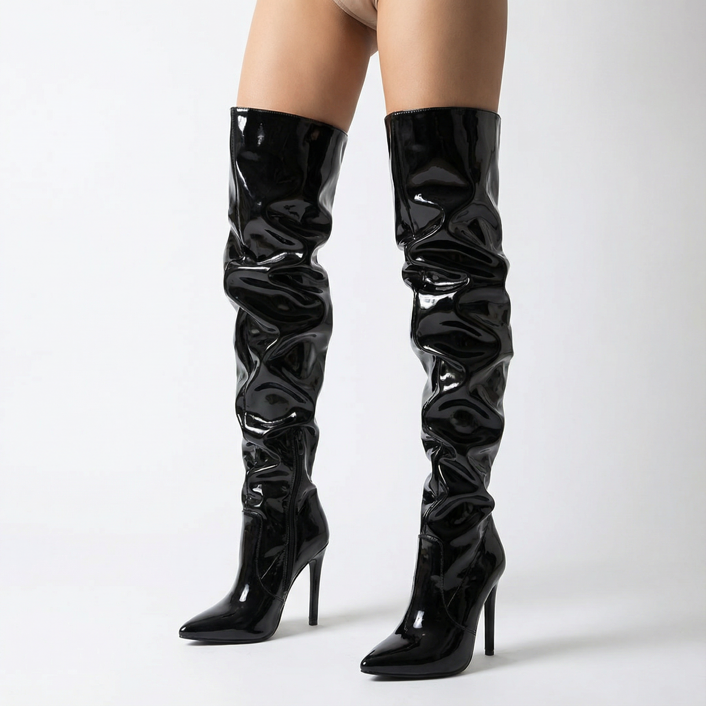 Bottes montantes pour femmes Eilyken | Cuir verni, talons hauts