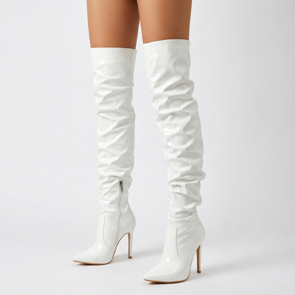 Bottes montantes pour femmes Eilyken | Cuir verni, talons hauts