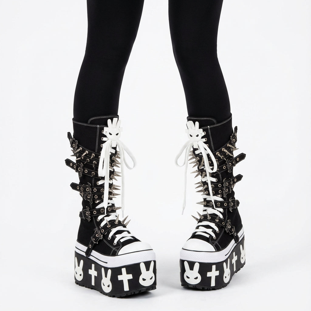 Bottes en toile Rita pour femmes | Semelle épaisse, boucle à rivets