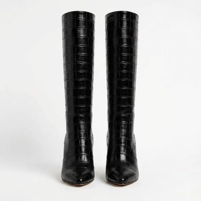 Bottes à talons hauts pour femmes Tessa | Texture croco, luxe moderne