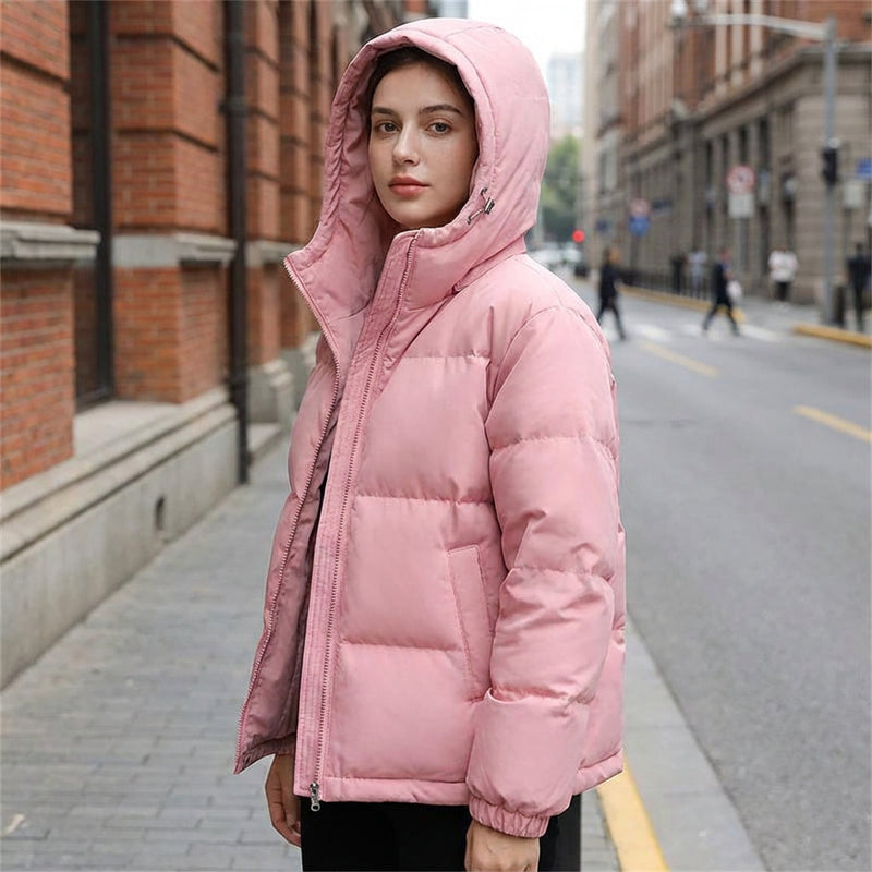 Cleo Women's Black Puffer Jacket | Insulated with Hood, Stylish Winter Jacket