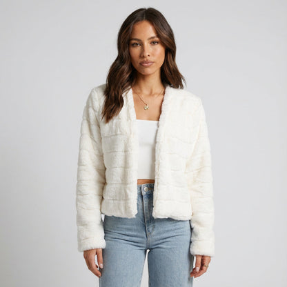 Heath Veya Women's Evening Jacket | Chic Faux Fur, Cropped Design