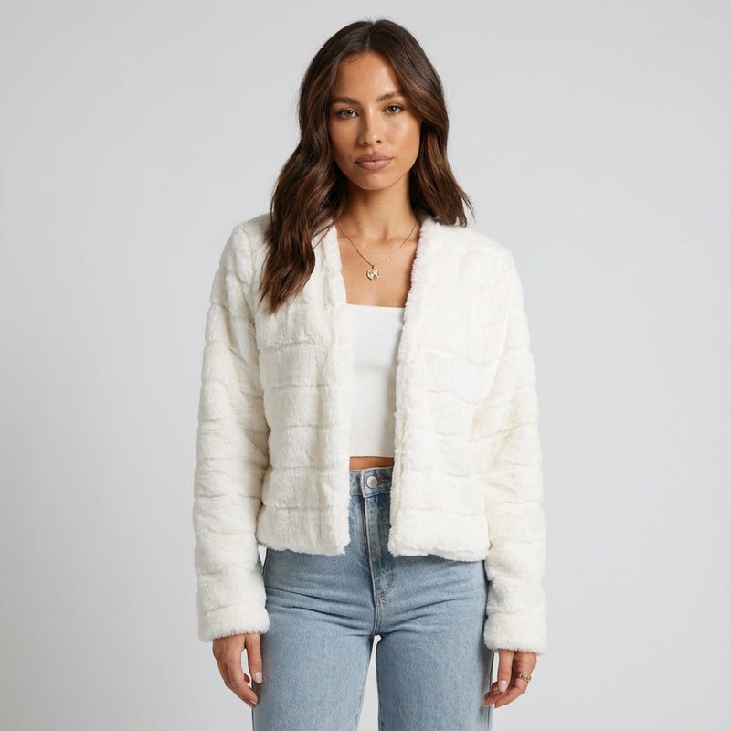 Heath Veya Women's Evening Jacket | Chic Faux Fur, Cropped Design