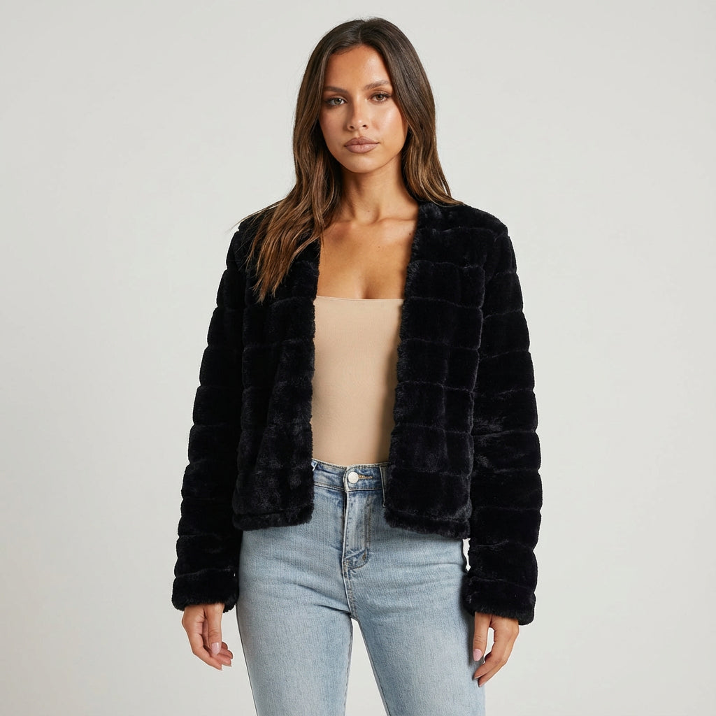 Heath Veya Women's Evening Jacket | Chic Faux Fur, Cropped Design