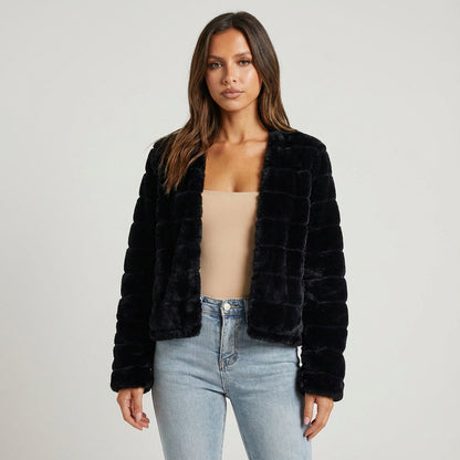 Heath Veya Women's Evening Jacket | Chic Faux Fur, Cropped Design