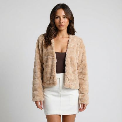 Heath Veya Women's Evening Jacket | Chic Faux Fur, Cropped Design