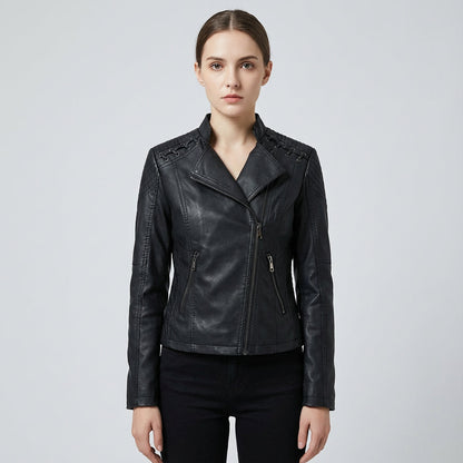 Veste zippée pour femmes Jade | Similicuir, style audacieux