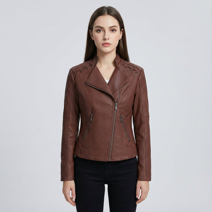 Veste zippée pour femmes Jade | Similicuir, style audacieux