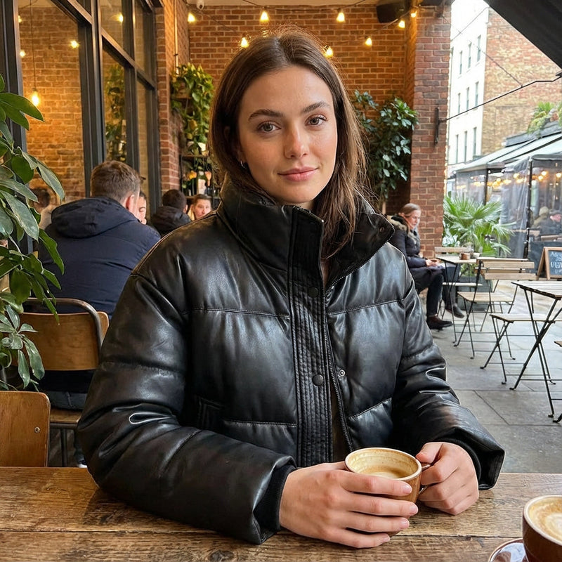 Doudoune courte pour femmes Ariana | Col montant, design matelassé