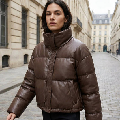 Doudoune courte pour femmes Ariana | Col montant, design matelassé