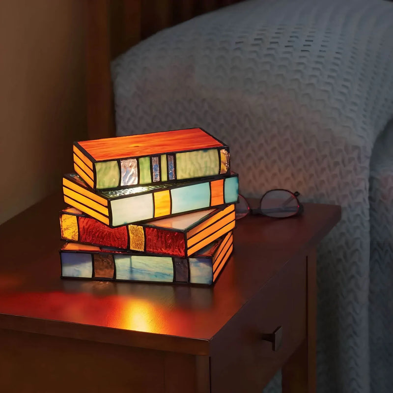 Stained Glass Book Lamp | Handcrafted Art Lighting, Decorative