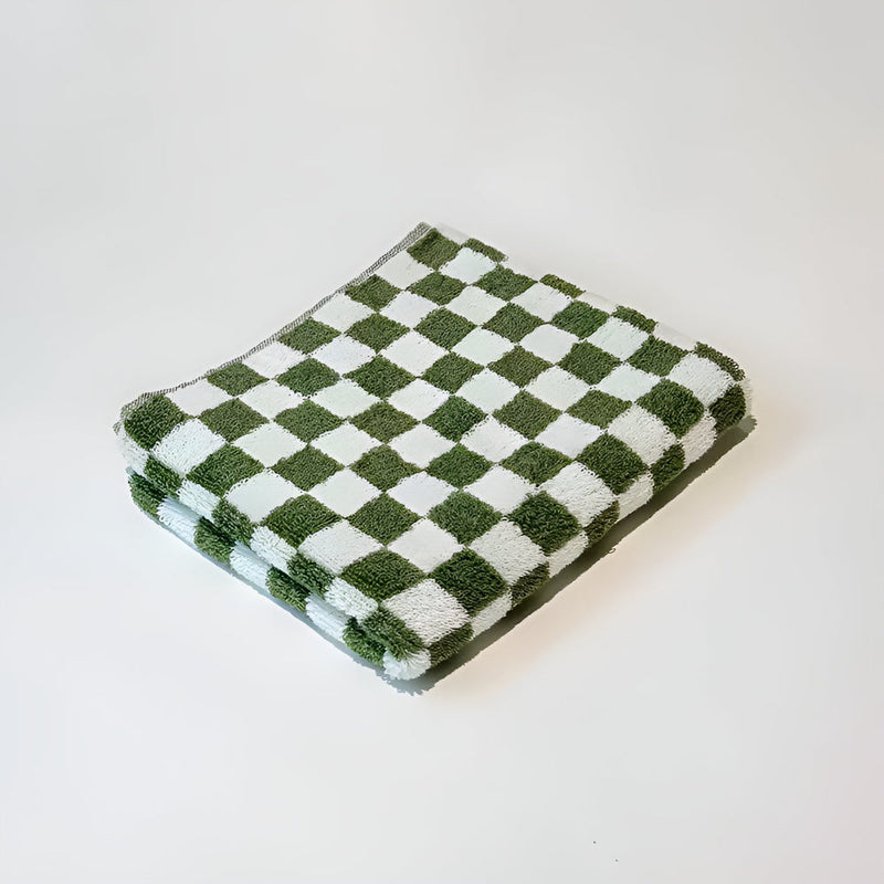Cotton Towel | Retro Checkered, Textured