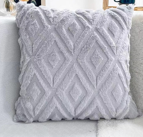 3D Diamond Cotton-Linen Cushion Cover | Textured Weave, Hidden Zip