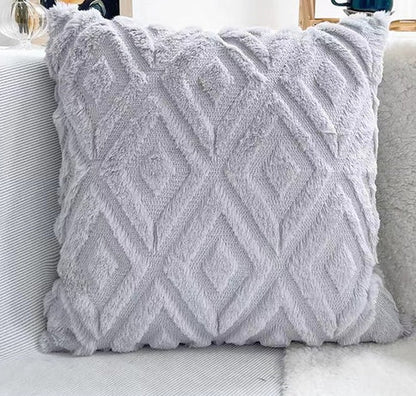 3D Diamond Cotton-Linen Cushion Cover | Textured Weave, Hidden Zip
