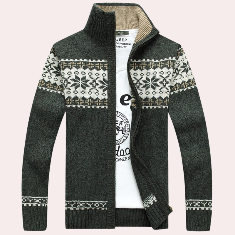 Flynn Men's Cardigan - styled view